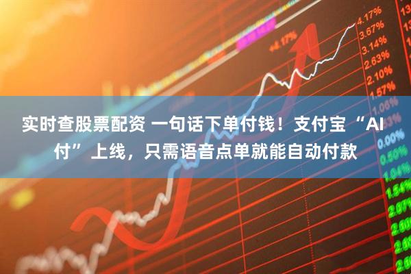 实时查股票配资 一句话下单付钱！支付宝 “AI 付” 上线，只需语音点单就能自动付款