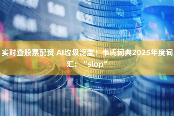 实时查股票配资 AI垃圾泛滥！韦氏词典2025年度词汇：“slop”